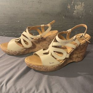 Boc born concept . women’s wedge cork sandals. Size 10M . Cream color